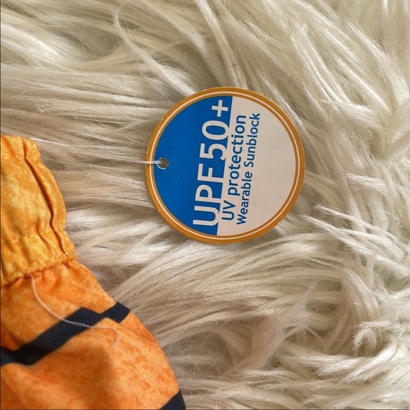 Kidgets orange yellow black striped boys swim trunks swimsuit board shorts SZ 3T - Picture 11 of 17